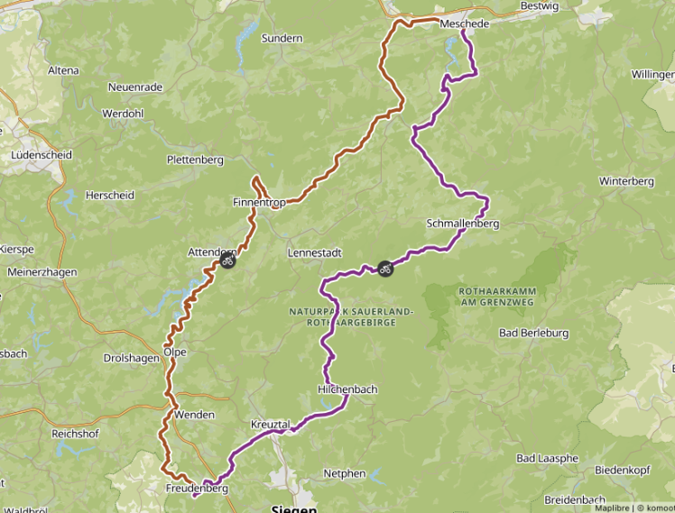 SauerlandBahnradweg Meschede-Freudenberg-Meschede, 200km