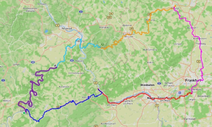 Tour Gesamtstrecke 553 Kilomter, 2800 Höhenmeter Tag 1: Dreieich-Bacharach, 85Km, 110Hm Tag 2: Bacharach-Bernkastel-Kues, 92Km, 1200Hm Tag 3:...